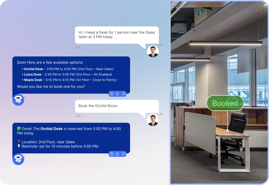 Office Bookings Through Conversational AI Chatbot